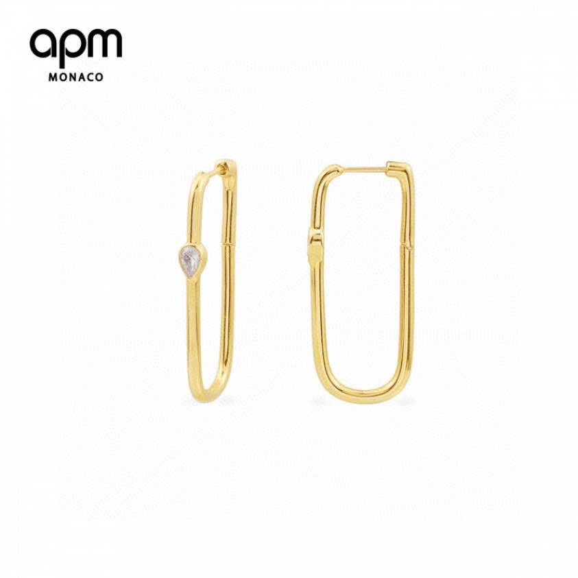APM Monaco Gold Hoop Earrings with Diamond